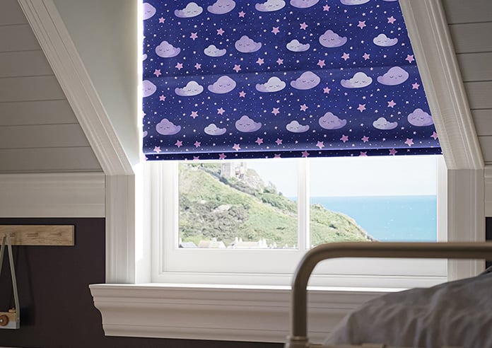 Starry Night, Purple Dream - Motorised Roman Blind - Image 5